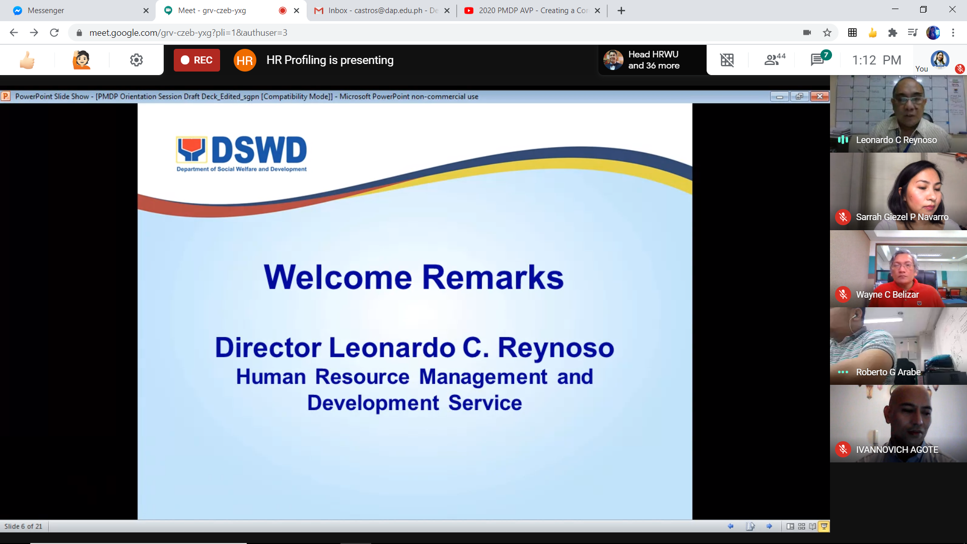 PMDP EXPANDS PROMOTIONAL EFFORTS, CONDUCTS ONLINE ORIENTATION – PUBLIC ...